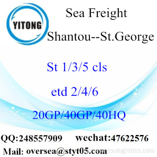Shantou Port Sea Freight Shipping To St.George